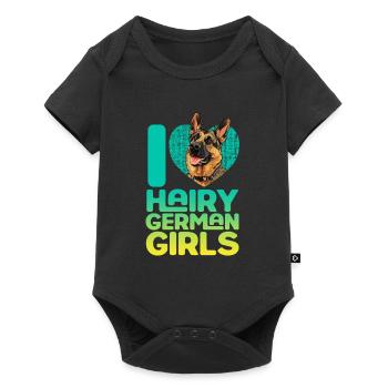 German Shepherd I LOVE HAIRY GERMAN GIRLS - Baby Premium short-sleeve bodysuit - black - Front
