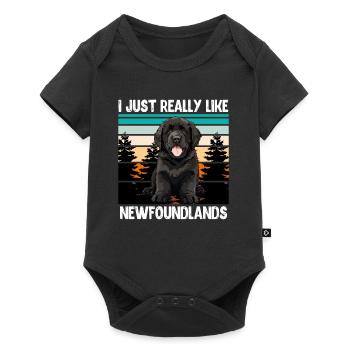 Neufundländer I JUST REALLY LIKE NEWFOUNDLANDS - Baby Premium Kurzarmbody - Schwarz - Vorne
