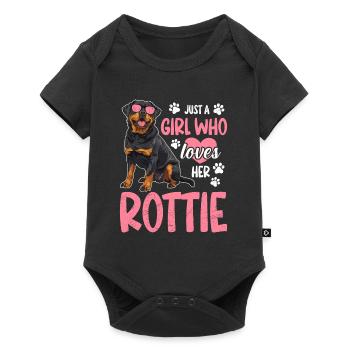 Rottie JUSTE UNE FILLE QUI AIME ROTTWEILER propriétaire - Body à manches courtes Premium Bébé - noir - Devant