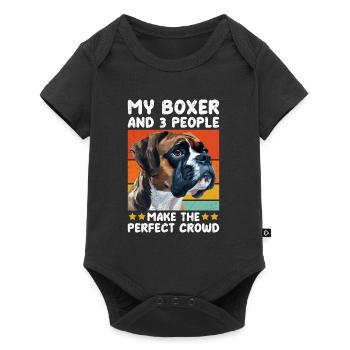 Chien Boxer MON BOXER ET 3 PERSONNES Drôle - Body à manches courtes Premium Bébé - noir - Devant