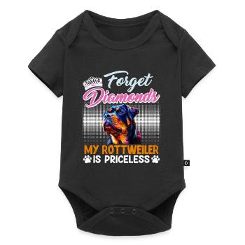 Rottweiler Woman FORGET DIAMONDS MY ROTTWEILER - Baby Premium short-sleeve bodysuit - black - Front