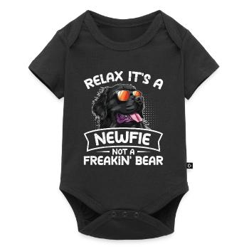 Terre-Neuve DÉTENDEZ-VOUS, C’EST UN NEWFIE, PAS UN OURS - Body à manches courtes Premium Bébé - noir - Devant