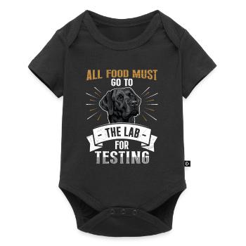 Labrador All Food Must Go to Lab for Testing - Baby Premium Kurzarmbody - Schwarz - Vorne