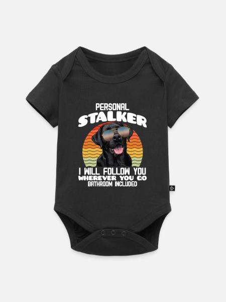 Labrador Funny VOUS SUIVRA PARTOUT OÙ VOUS IREZ - Body à manches courtes Premium Bébé - noir