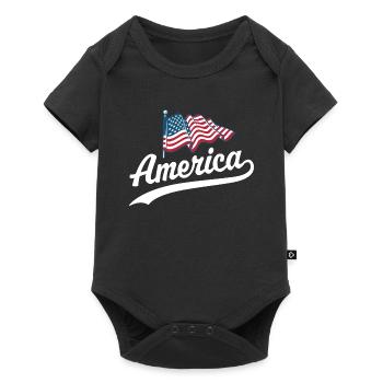 America Flag - Baby Premium short-sleeve bodysuit - black - Front