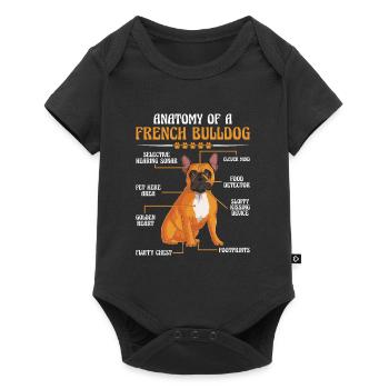 Französische Bulldogge ANATOMIE D’UN BOULEDOGUE FRANÇAIS - Body à manches courtes Premium Bébé - noir - Devant