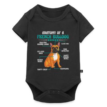 Französische Bulldogge ANATOMIE D’UN BOULEDOGUE FRANÇAIS - Body à manches courtes Premium Bébé - noir - Devant