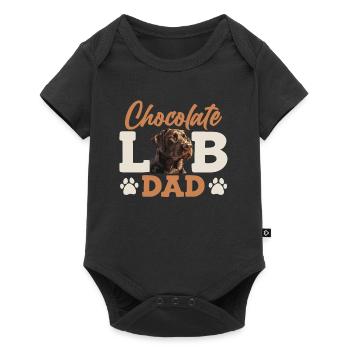 Labrador Besitzer CHOCOLATE LAB DAD Labrador Hund - Baby Premium Kurzarmbody - Schwarz - Vorne