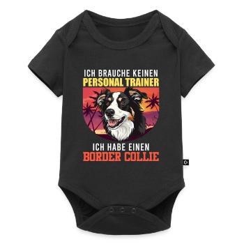 Border Collie DON'T NEED A PERSONAL TRAINER - Baby Premium short-sleeve bodysuit - black - Front