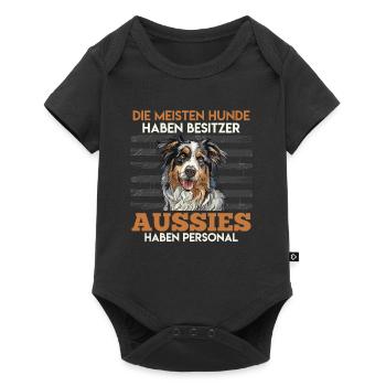 Aussie MOST DOGS HAVE OWNERS AUSSIES - Baby Premium short-sleeve bodysuit - black - Front