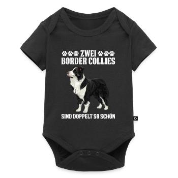 Border Collie 2 BORDER COLLIES ARE TWICE AS BEAUTIFUL - Baby Premium short-sleeve bodysuit - black - Front
