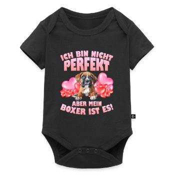 Maman chienne JE NE SUIS PAS PARFAITE MAIS MON BOXER L’EST - Body à manches courtes Premium Bébé - noir - Devant