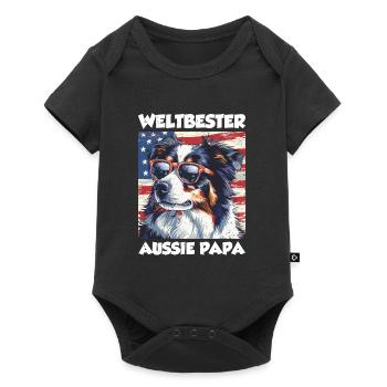 Australian Shepherd WORLD'S BEST AUSSIE DAD - Baby Premium short-sleeve bodysuit - black - Front