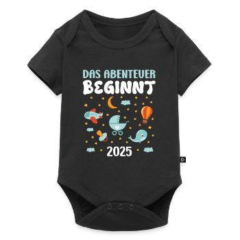Expectant mom THE ADVENTURE BEGINS IN 2025 IN THE FUTURE - Baby Premium short-sleeve bodysuit - black - Front