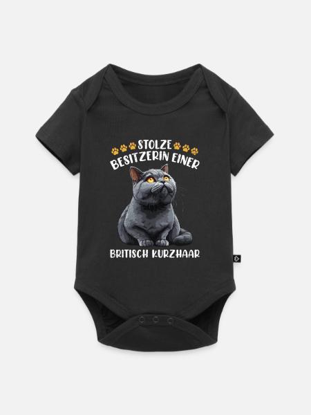 Britisch Kurzhaar STOLZE BESITZERIN EINER BRITISCH - Premium kortærmet baby-body - sort