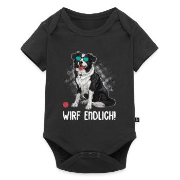 Le propriétaire du Border Collie ENFIN JETER ! Amusement - Body à manches courtes Premium Bébé - noir - Devant