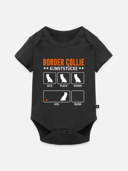 TOURS DE BORDER COLLIE Border Collie - Body à manches courtes Premium Bébé - noir