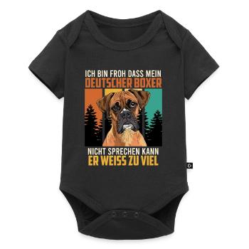Boxer MEIN DEUTSCHER BOXER WEISS ZU VIEL LUSTIGES - Baby Premium short-sleeve bodysuit - black - Front
