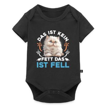 Katzenbesitzer KEIN FETT DAS IST FELL Lustiges - Baby Premium Kurzarmbody - Schwarz - Vorne
