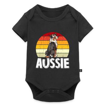 Australian Shepherd Vintage AUSSIE Dog Owner - Baby Premium short-sleeve bodysuit - black - Front