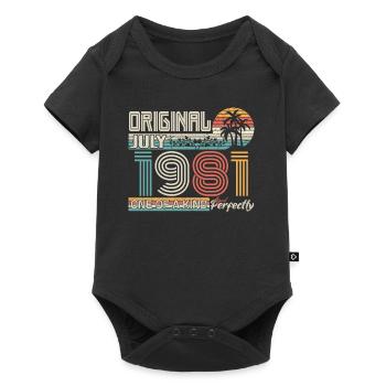 Juli 1981 Geburtstag Juli 1981 Geschenk - Baby Premium Kurzarmbody - Schwarz - Vorne