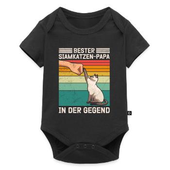 Siamese cat BEST SIAMESE CAT DAD IN THE AREA - Baby Premium short-sleeve bodysuit - black - Front