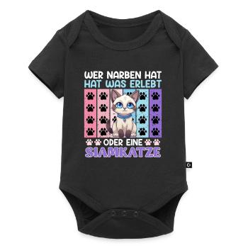 Siamkatzen WER NARBEN HAT HAT EINE SIAMKATZE - Baby Premium Kurzarmbody - Schwarz - Vorne