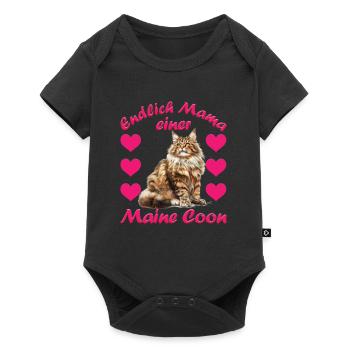 Maine Coon FINALLY MOM OF A MAINE COON Funny - Baby Premium short-sleeve bodysuit - black - Front