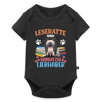 BOOKWORM AND SIAMESE CAT LOVERS Book lovers - Baby Premium short-sleeve bodysuit - black - Front
