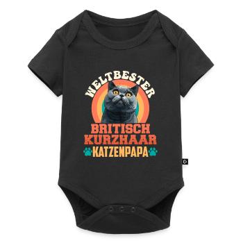Cat Dad WORLD'S BEST BRITISH SHORTHAIR - Baby Premium short-sleeve bodysuit - black - Front