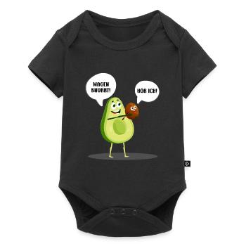 Grossesse L’ESTOMAC GROGNE J’ENTENDS ! Amusement - Body à manches courtes Premium Bébé - noir - Devant