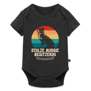 Australian Shepherd PROUD AUSSIE OWNER - Baby Premium short-sleeve bodysuit - black - Front