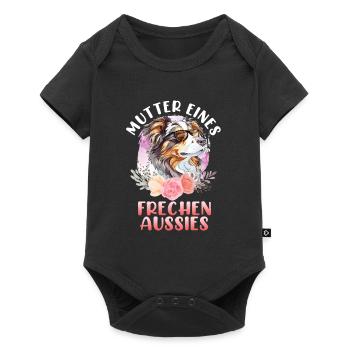 MOTHER OF A CHEEKY AUSSIE Australian Shepherd - Baby Premium short-sleeve bodysuit - black - Front