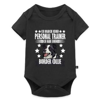 Border Collie DON'T NEED A PERSONAL TRAINER - Baby Premium short-sleeve bodysuit - black - Front