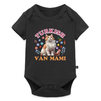 Cat Mom TURKISH VAN MOM, TURKISH VAN Mama - Baby Premium short-sleeve bodysuit - black - Front