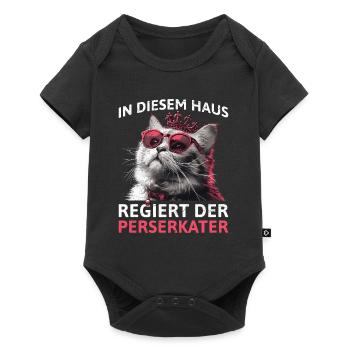 Chat persan DANS CETTE MAISON, LES RÈGLES PERSANES - Body à manches courtes Premium Bébé - noir - Devant