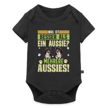 Australian Shepherd WAS IST BESSER ALS EIN AUSSIE? - Baby Premium Kurzarmbody - Schwarz - Vorne