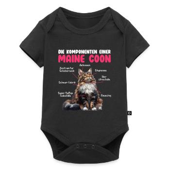 Maine Coon Cats COMPONENTS OF A MAINE COON - Baby Premium short-sleeve bodysuit - black - Front