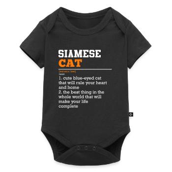 Siamese Cats Owner SIAMESE CAT Cat Dad Siam - Baby Premium short-sleeve bodysuit - black - Front