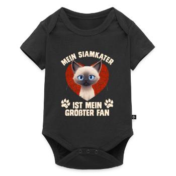 Siamese cats MY SIAMESE CAT IS MY BIGGEST FAN - Baby Premium short-sleeve bodysuit - black - Front