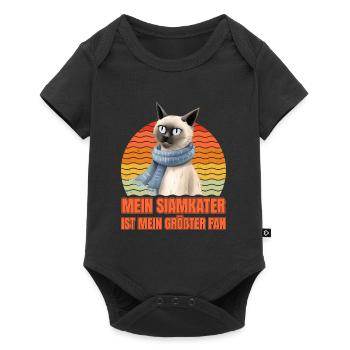 Siamese cats MY SIAMESE CAT IS MY BIGGEST FAN - Baby Premium short-sleeve bodysuit - black - Front