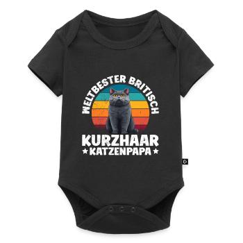 Cat Dad WORLD'S BEST BRITISH SHORTHAIR CAT DAD - Baby Premium short-sleeve bodysuit - black - Front