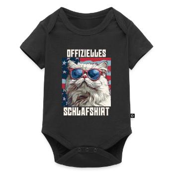 Perserkatzen OFFIZIELLES SCHLAFSHIRT USA - Baby Premium Kurzarmbody - Schwarz - Vorne