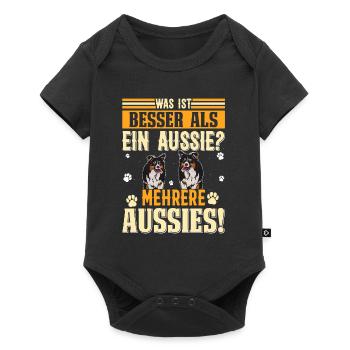 Australian Shepherd WAS IST BESSER ALS EIN AUSSIE? - Baby Premium Kurzarmbody - Schwarz - Vorne