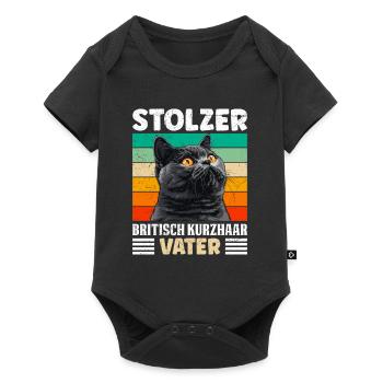 Cat Dad PROUD BRITISH SHORTHAIR FATHER - Baby Premium short-sleeve bodysuit - black - Front