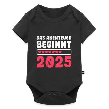 Expectant mom THE ADVENTURE BEGINS IN 2025 IN THE FUTURE - Baby Premium short-sleeve bodysuit - black - Front