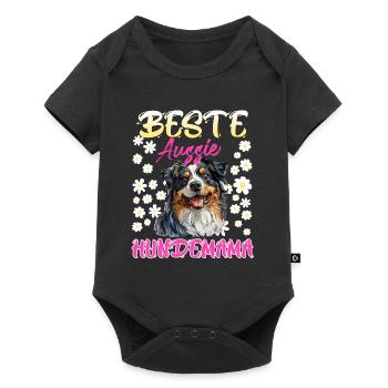 Australian Shepherd BEST AUSSIE DOG MOM - Baby Premium short-sleeve bodysuit - black - Front