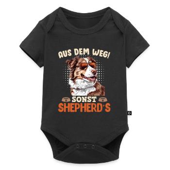 Aussie AUS DEM WEG SONST SHEPHERDS Australian - Baby Premium Kurzarmbody - Schwarz - Vorne