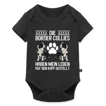 BORDER COLLIES MY LIFE TURNED UPSIDE DOWN - Baby Premium short-sleeve bodysuit - black - Front
