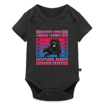Newfie ANDERE HUNDE HABEN HERRCHEN NEUFUNDLÄNDER - Baby Premium Kurzarmbody - Schwarz - Vorne